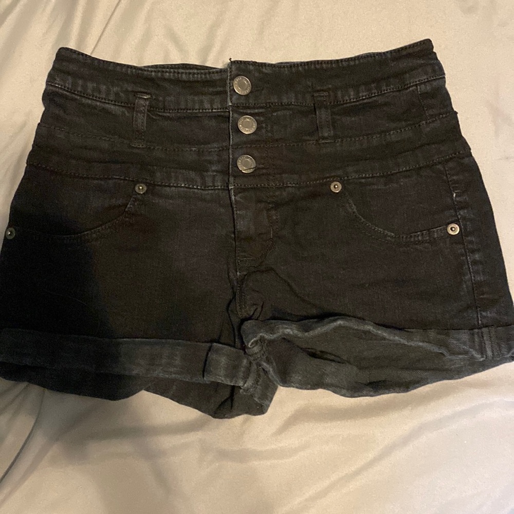 Black high waisted Jean shorts